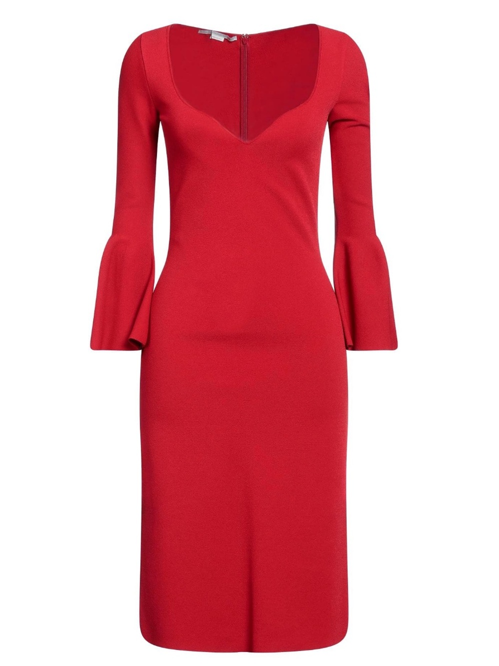 Stella McCartney Red Midi Dress Bell Sleeve Bodycon Size 2-4 US $1,748 Retail